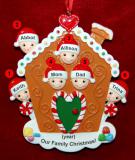 Family Christmas Ornament Gingerbread Joy for 6 Personalized FREE at PersonalizedOrnamentsMarket.com by Russell Rhodes