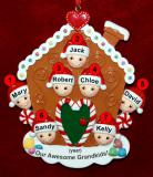 Grandparents Christmas Ornament Gingerbread Joy 7 Grandkids Personalized FREE at PersonalizedOrnamentsMarket.com by Russell Rhodes