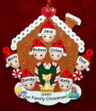 Family Christmas Ornament Gingerbread Joy for 7 with Pets Personalized FREE at PersonalizedOrnamentsMarket.com by Russell Rhodes