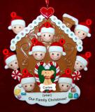 Group or Family Christmas Ornament Gingerbread Joy for 9 with 1 Dog, Cat, Pets Custom Add-on Personalized FREE at PersonalizedOrnamentsMarket.com by Russell Rhodes