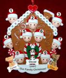 Group or Family Christmas Ornament Gingerbread Joy for 9 with 3 Dogs, Cats, Pets Custom Add-ons Personalized FREE at PersonalizedOrnamentsMarket.com by Russell Rhodes