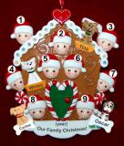 Group or Family Christmas Ornament Gingerbread Joy for 9 with 4 Dogs, Cats, Pets Custom Add-ons Personalized FREE at PersonalizedOrnamentsMarket.com by Russell Rhodes