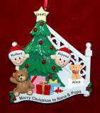 Grandparents Christmas Ornament 2 Grandkids Ready to Celebrate with Pets Personalized FREE at PersonalizedOrnamentsMarket.com by Russell Rhodes