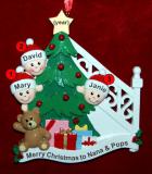 Grandparents Christmas Ornament 3 Grandkids Ready to Celebrate Personalized FREE at PersonalizedOrnamentsMarket.com by Russell Rhodes