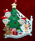 3 Grandkids With Pets Ornament