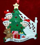 Family Christmas Ornament Ready to Celebrate Just the 3 Kids Personalized FREE at PersonalizedOrnamentsMarket.com by Russell Rhodes