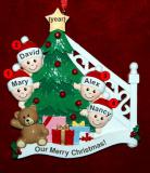 Family Christmas Ornament Ready to Celebrate Just the 4 Kids Personalized FREE at PersonalizedOrnamentsMarket.com by Russell Rhodes