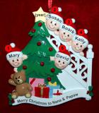 Grandparents Christmas Ornament 5 Grandkids Ready to Celebrate Personalized FREE at PersonalizedOrnamentsMarket.com by Russell Rhodes