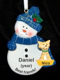 A Boy & His Cat Christmas Ornament Personalized FREE at PersonalizedOrnamentsMarket.com by Russell Rhodes