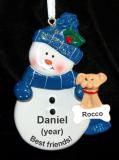 A Boy & His Dog Christmas Ornament Personalized FREE at PersonalizedOrnamentsMarket.com by Russell Rhodes