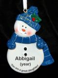 Daughter Christmas Ornament Blue Snowman Personalized FREE at PersonalizedOrnamentsMarket.com by Russell Rhodes