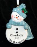 Daughter Christmas Ornament Frosty Blue Snowman Personalized FREE at PersonalizedOrnamentsMarket.com by Russell Rhodes