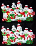 Grandparents Christmas Ornament Snow Fam for 10 Grandkids Personalized FREE at PersonalizedOrnamentsMarket.com by Russell Rhodes