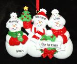 Our First Christmas Together Christmas Ornament Snow Fam for 3 Personalized FREE at PersonalizedOrnamentsMarket.com by Russell Rhodes