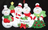 Grandparents Christmas Ornament Snow Fam 4 Grandkids Personalized FREE at PersonalizedOrnamentsMarket.com by Russell Rhodes