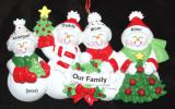 Family Christmas Ornament Snow Fam for 4 Personalized FREE at PersonalizedOrnamentsMarket.com by Russell Rhodes