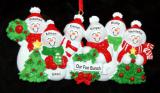 Grandparents Christmas Ornament Snow Fam 6 Grandkids Personalized FREE at PersonalizedOrnamentsMarket.com by Russell Rhodes