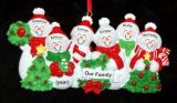 Family Christmas Ornament Snow Fam for 6 Personalized FREE at PersonalizedOrnamentsMarket.com by Russell Rhodes