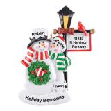 Couples Christmas Ornament by Winter Lamp Light Personalized FREE at PersonalizedOrnamentsMarket.com by Russell Rhodes