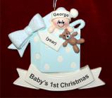 Boy Baby's Annual Christmas Ornament Personalized FREE at PersonalizedOrnamentsMarket.com by Russell Rhodes
