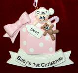 Girl Baby's Annual Christmas Ornament Personalized FREE at PersonalizedOrnamentsMarket.com by Russell Rhodes