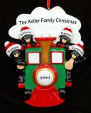 Family Christmas Ornament All Aboard for 4 Personalized FREE at PersonalizedOrnamentsMarket.com by Russell Rhodes