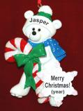 Toddler Christmas Ornament Snow Bear Personalized FREE at PersonalizedOrnamentsMarket.com by Russell Rhodes