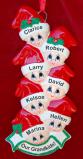 Grandparents Christmas Ornament Holiday Caps 7 Grandkids Personalized FREE at PersonalizedOrnamentsMarket.com by Russell Rhodes