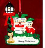 Family Christmas Ornament Caroling for 3 with Dogs, Cats, Pets Custom Added Personalized FREE at PersonalizedOrnamentsMarket.com by Russell Rhodes