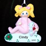 Toddler Christmas Ornament Blond Female Personalized FREE at PersonalizedOrnamentsMarket.com by Russell Rhodes