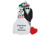 Wedding Christmas Ornament Tux & Gown Personalized FREE at PersonalizedOrnamentsMarket.com by Russell Rhodes