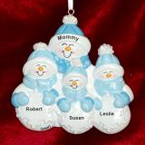 Single Parent Mom or Dad Christmas Ornament 1st Xmas 3 Children Personalized FREE at PersonalizedOrnamentsMarket.com by Russell Rhodes