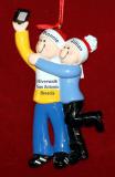 Selfie Couple Christmas Ornament Personalized FREE at PersonalizedOrnamentsMarket.com by Russell Rhodes