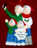 Family Christmas Ornament Selfie Fun for 4 Personalized FREE at PersonalizedOrnamentsMarket.com by Russell Rhodes