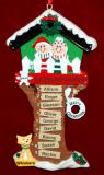 Grandparents Christmas Ornament Tree House for 9 with Dogs, Cats, Pets Custom Added Personalized FREE at PersonalizedOrnamentsMarket.com by Russell Rhodes