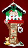 Grandparents Christmas Ornament Tree House for 7 with Dogs, Cats, Pets Custom Added Personalized FREE at PersonalizedOrnamentsMarket.com by Russell Rhodes