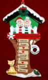 Grandparents Christmas Ornament Tree House for 6 with Dogs, Cats, Pets Custom Added Personalized FREE at PersonalizedOrnamentsMarket.com by Russell Rhodes