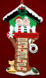 Grandparents Christmas Ornament Tree House for 5 with Dogs, Cats, Pets Custom Added Personalized FREE at PersonalizedOrnamentsMarket.com by Russell Rhodes