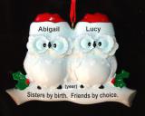 Sisters Christmas Ornament What a Hoot Personalized FREE at PersonalizedOrnamentsMarket.com by Russell Rhodes