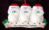 Triplets Christmas Ornament Winter Owls Personalized FREE at PersonalizedOrnamentsMarket.com by Russell Rhodes