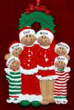 African American Family Christmas Ornament Xmas Morn for 6 Personalized FREE at PersonalizedOrnamentsMarket.com by Russell Rhodes