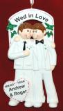 Gay Wedding Christmas Ornament Personalized FREE at PersonalizedOrnamentsMarket.com by Russell Rhodes