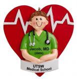 Medical School Graduation Ornament Healthy Hearts Male Personalized FREE at PersonalizedOrnamentsMarket.com by Russell Rhodes