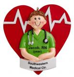 Nurse Ornament Focus on Health Male Personalized FREE at PersonalizedOrnamentsMarket.com by Russell Rhodes