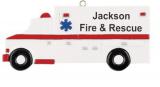 Ambulance Christmas Ornament EMT Personalized FREE at PersonalizedOrnamentsMarket.com by Russell Rhodes