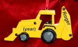 Moving Earth Bulldozer Christmas Ornament Personalized FREE at PersonalizedOrnamentsMarket.com by Russell Rhodes