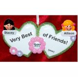 Best Friends Ornament for 2 Girls Personalized FREE at PersonalizedOrnamentsMarket.com by Russell Rhodes