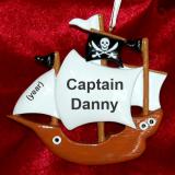 Pirate Christmas Ornament Personalized FREE at PersonalizedOrnamentsMarket.com by Russell Rhodes