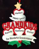 Grandparents Christmas Ornament Loving Hearts 4 Grandkids Personalized FREE at PersonalizedOrnamentsMarket.com by Russell Rhodes