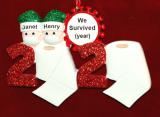 Pandemic Christmas Ornament Couple Personalized FREE at PersonalizedOrnamentsMarket.com by Russell Rhodes